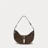 Polo Ralph Lauren Polo Id Suede Mini Shoulder Bag In White