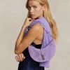 Polo Ralph Lauren Polo Id Suede Mini Shoulder Bag In Purple
