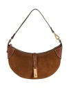 Polo Ralph Lauren Polo Id Suede Mini Shoulder Bag Woman Handbag Tan Size - Cow Leather In Brown