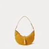 Polo Ralph Lauren Polo Id Suede Mini Shoulder Bag In Yellow