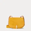 Polo Ralph Lauren Polo Id Suede Saddle Bag In Yellow