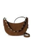 Polo Ralph Lauren Polo Id Suede Shoulder Bag In Brown