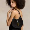 Polo Ralph Lauren Polo Id Suede Small Shoulder Bag In Black