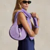 Polo Ralph Lauren Polo Id Suede Small Shoulder Bag In Purple