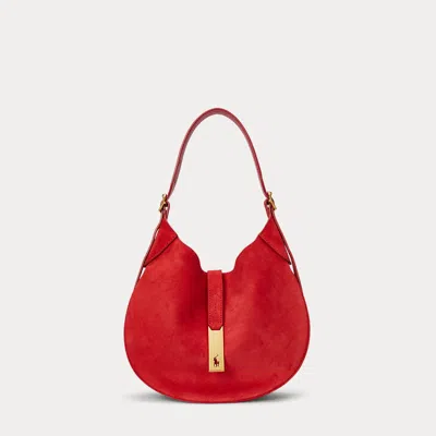 Polo Ralph Lauren Polo Id Suede Small Shoulder Bag In Pink