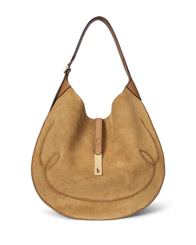 Polo Ralph Lauren Polo Id Suede Western Large Shoulder Bag