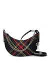 Polo Ralph Lauren Polo Id Tartan Wool Mini Chain Shoulder Bag In Red