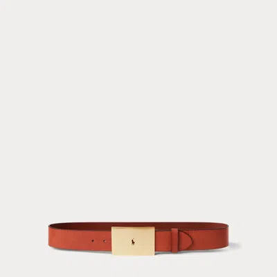 Polo Ralph Lauren Polo Id Wide Leather Belt In Red