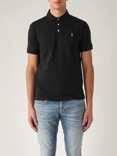 Polo Ralph Lauren Polo In Pima Cotton Custom Slim-fit Polo In Nero