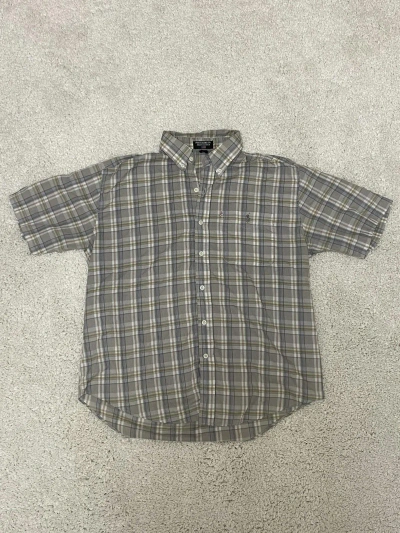 Pre-owned Polo Ralph Lauren Polo Jeans Ralph Laurent Checked Short Sleeve Button Shirt In Grey