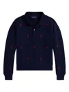 Polo Ralph Lauren Polo-knit Embroidered Polo Shirt In Blue