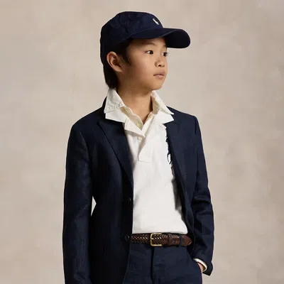 Polo Ralph Lauren Kids' Polo Linen Suit Jacket In Dark Navy