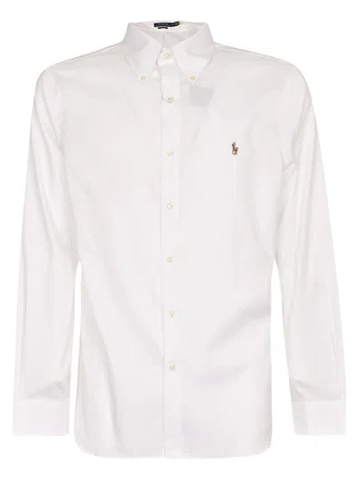 Polo Ralph Lauren Polo Logo Embroidered Buttoned Shirt  In White