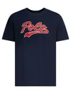 Polo Ralph Lauren Blue Crewneck T-shirt With Logo Print On The Front In Blue