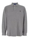 Polo Ralph Lauren Grey Polo Shirt With Pony Embroidery On The Front And Long Sleeves