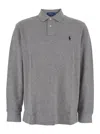 Polo Ralph Lauren Grey Polo Shirt With Pony Embroidery On The Front And Long Sleeves In Gray