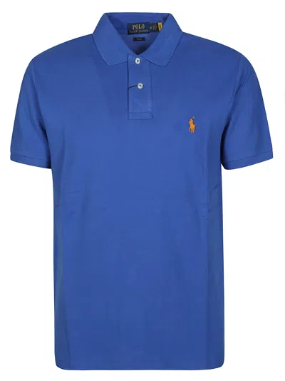 Polo Ralph Lauren Slim Fit Mesh Polo Shir Man Polo Shirt Navy Size L Cotton