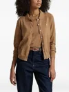 Polo Ralph Lauren Polo-neck Button-up Cardigan In Brown