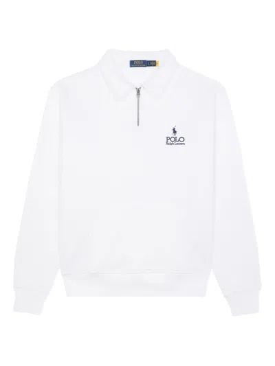 Polo Ralph Lauren Polo-neck Zip-up Sweatshirt In Gray