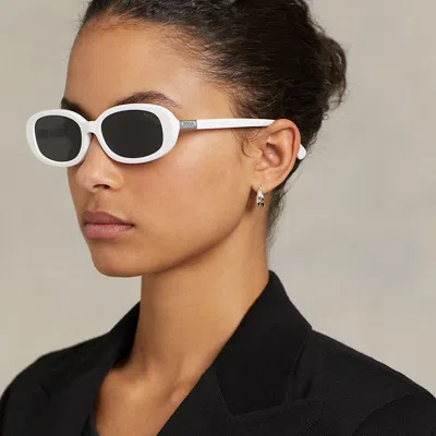 Polo Ralph Lauren Polo Oval Sunglasses In Shiny White