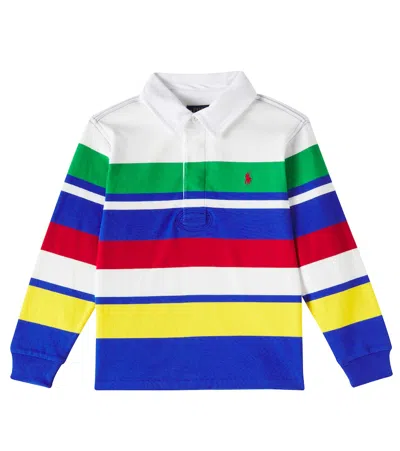 Polo Ralph Lauren Kids' Gby Striped-print Cotton-jersey Shirt 4-14 Years Paper White Multi In Multicoloured