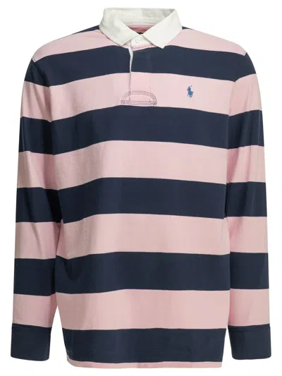 Polo Ralph Lauren "rugby" Polo Shirt With Buttons In Pink