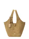 Polo Ralph Lauren Polo Play Brown Shoulder Bag With Pony Embroidery On The Front And Two Top Handles In Suede Woman