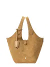 Polo Ralph Lauren Polo Play Brown Shoulder Bag With Pony Embroidery On The Front And Two Top Handles In Suede Woman