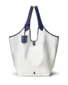 Polo Ralph Lauren Polo Play Canvas Large Tote In White Multi