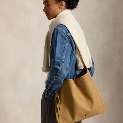 Polo Ralph Lauren Polo Play Canvas Messenger Bag In Birkshire Tan In Brown