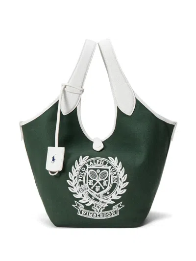 Polo Ralph Lauren Polo Play Canvas Tote Bag In Green