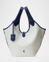 Polo Ralph Lauren Polo Play Canvas Tote Bag In Paper Ink