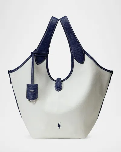Polo Ralph Lauren Polo Play Canvas Tote Bag In Paper Ink