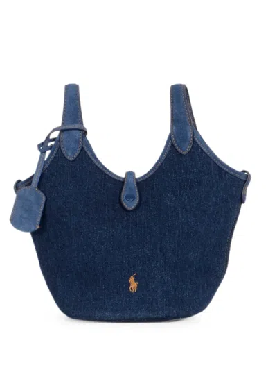 Polo Ralph Lauren Polo Play Denim Tote Bag In Blue