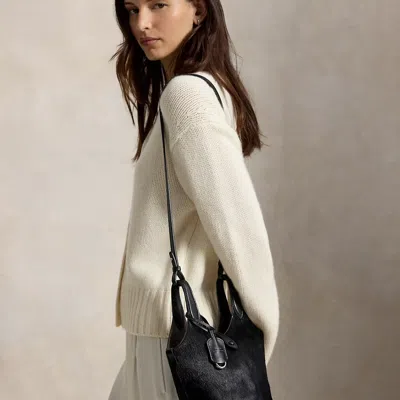Polo Ralph Lauren Polo Play Haircalf Tote & Crossbody In Black