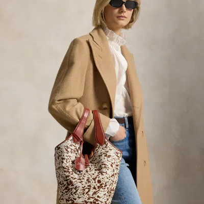 Polo Ralph Lauren Polo Play Haircalf Tote In Spotted Brown Multi