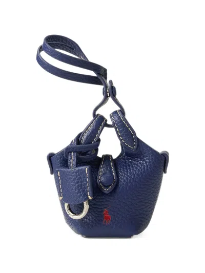 Polo Ralph Lauren Polo Play Leather Bag Charm In Blue