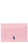 Polo Ralph Lauren Polo Play Leather Snap Card Case In Pink