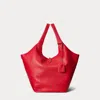 Polo Ralph Lauren Polo Play Leather Large Tote In Red
