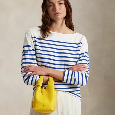 Polo Ralph Lauren Polo Play Leather Small Tote & Crossbody In Canary Yellow
