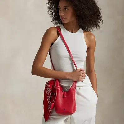 Polo Ralph Lauren Polo Play Leather Small Tote & Crossbody In Cherry