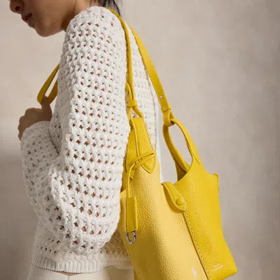 Polo Ralph Lauren Polo Play Leather Small Tote & Crossbody In Canary Yellow/lemon