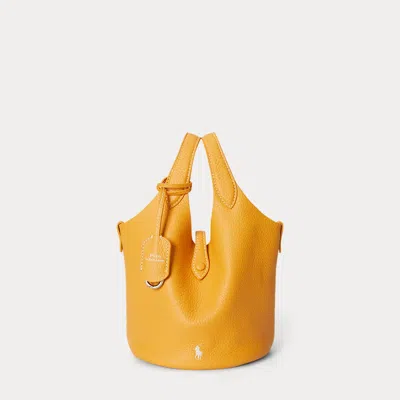 Polo Ralph Lauren Polo Play Leather Small Tote & Crossbody In Mango In Orange