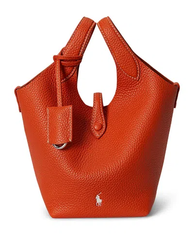 Polo Ralph Lauren Polo Play Leather Small Tote & Crossbody In Orange