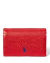 Polo Ralph Lauren Polo Play Leather Snap Card Case In Red