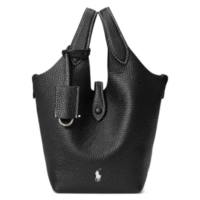 Polo Ralph Lauren Polo Play Leather Tote Bag In ["black"]