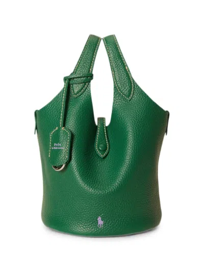 Polo Ralph Lauren Polo Play Leather Tote Bag In Green