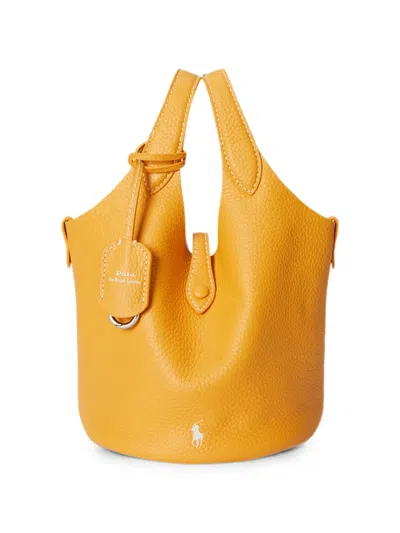 Polo Ralph Lauren Polo Play Leather Tote Bag In Yellow