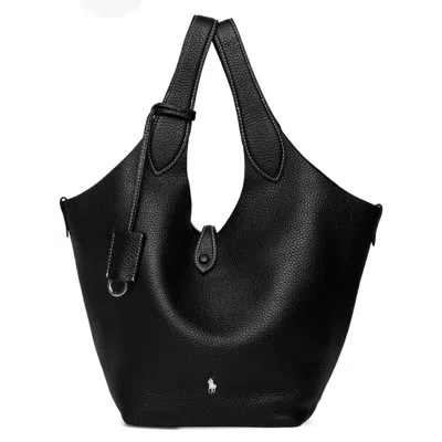 Polo Ralph Lauren Polo Play Leather Tote In ["black"]