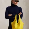Polo Ralph Lauren Polo Play Leather Tote In Canary Yellow